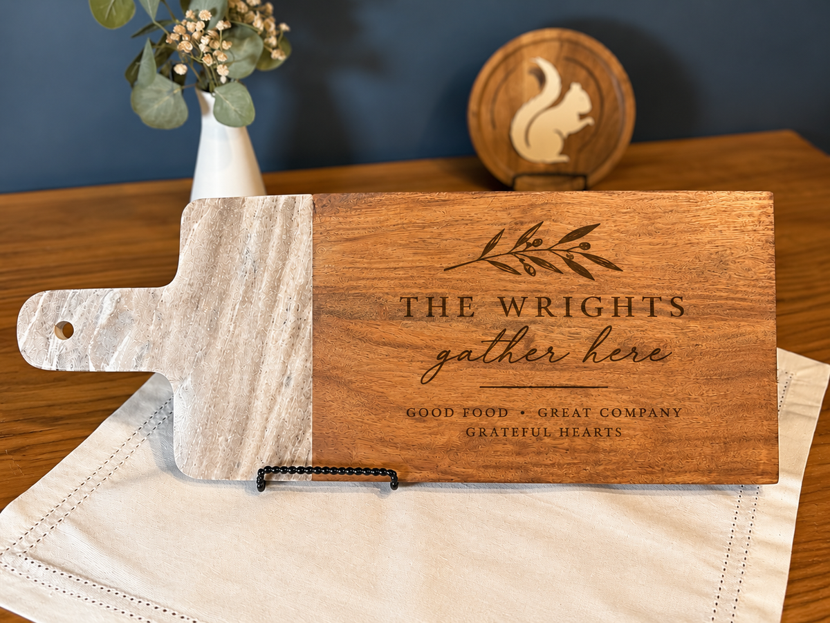 Custom Marble & Wood Charcuterie Board